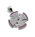 Sterling Silver Pave Stone Jerusalem Cross Pendant